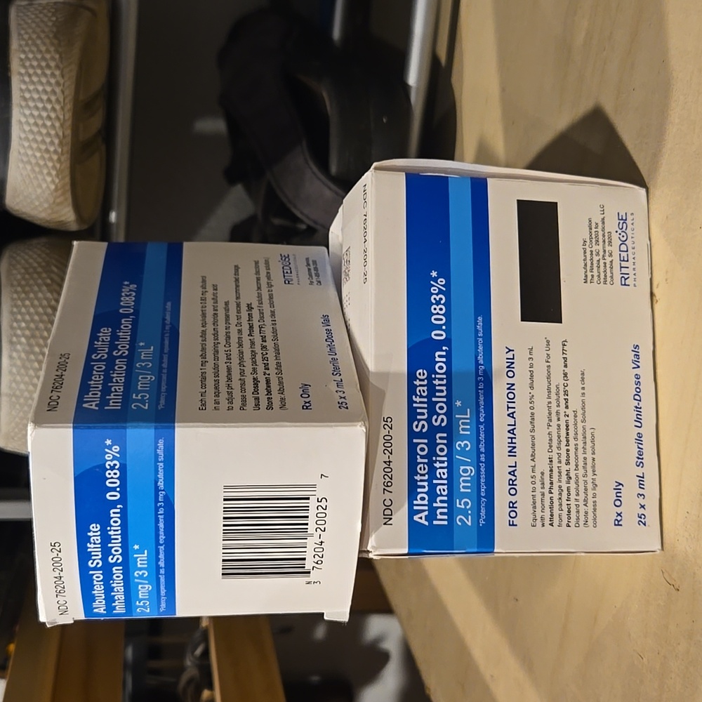 Albutateril surfate inhalat solution,  0.083%, 2.5mg/3ml